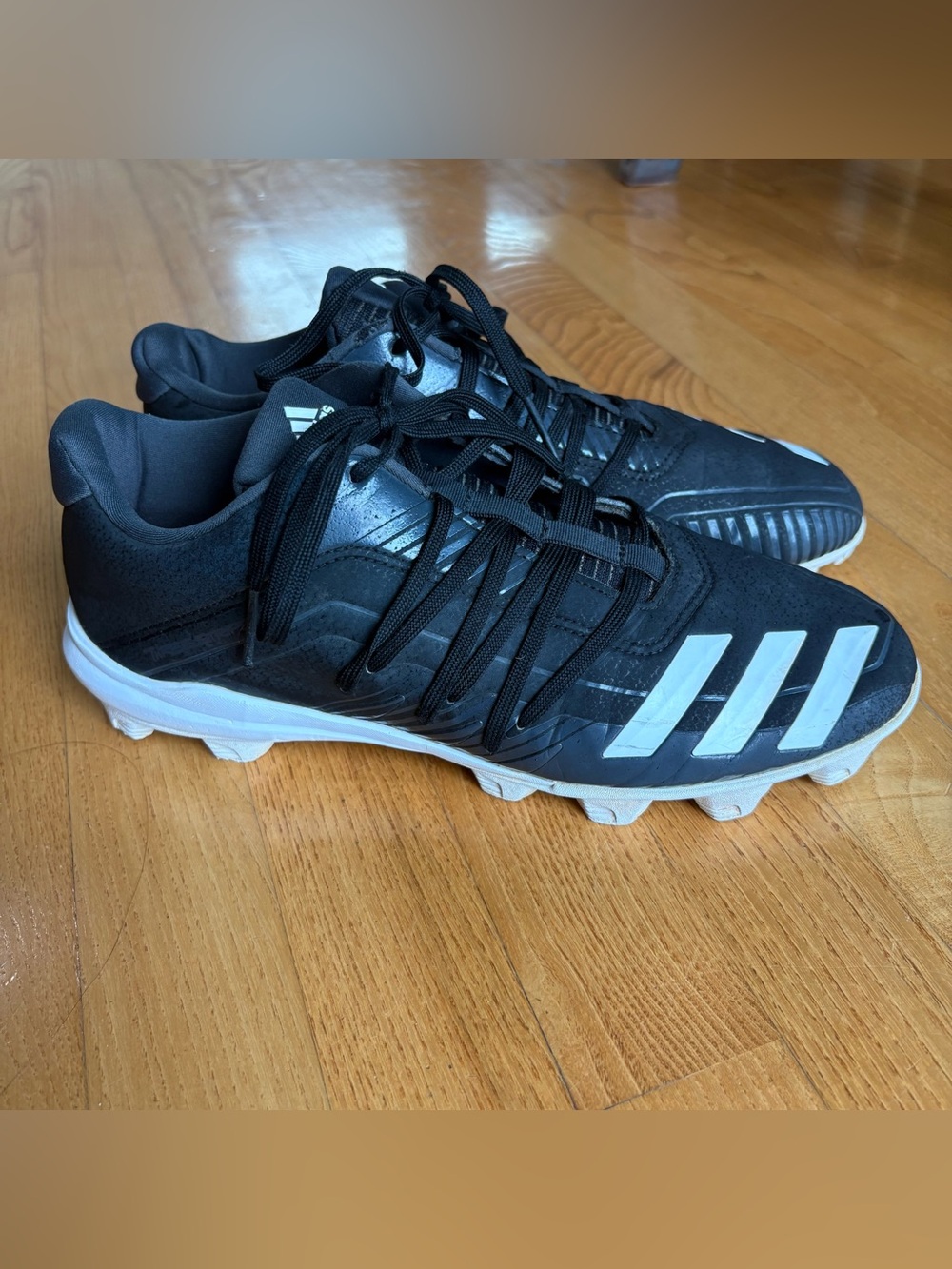 adidas Men's baseball cleats Shoes Afterburner 6 Grail MD Black White Size 9
